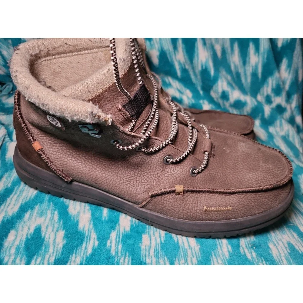 Hey Dude Bradley Boot Leather Brown Size 13